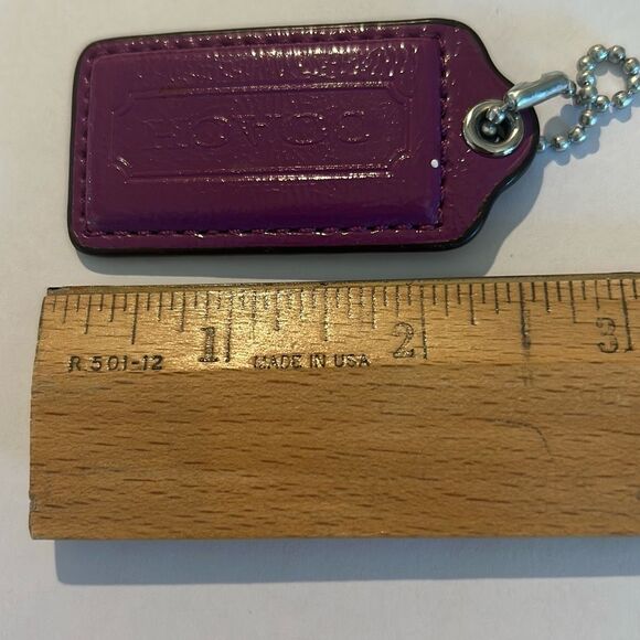 COACH Magenta Leather Hang Tag - Picture 4 of 4